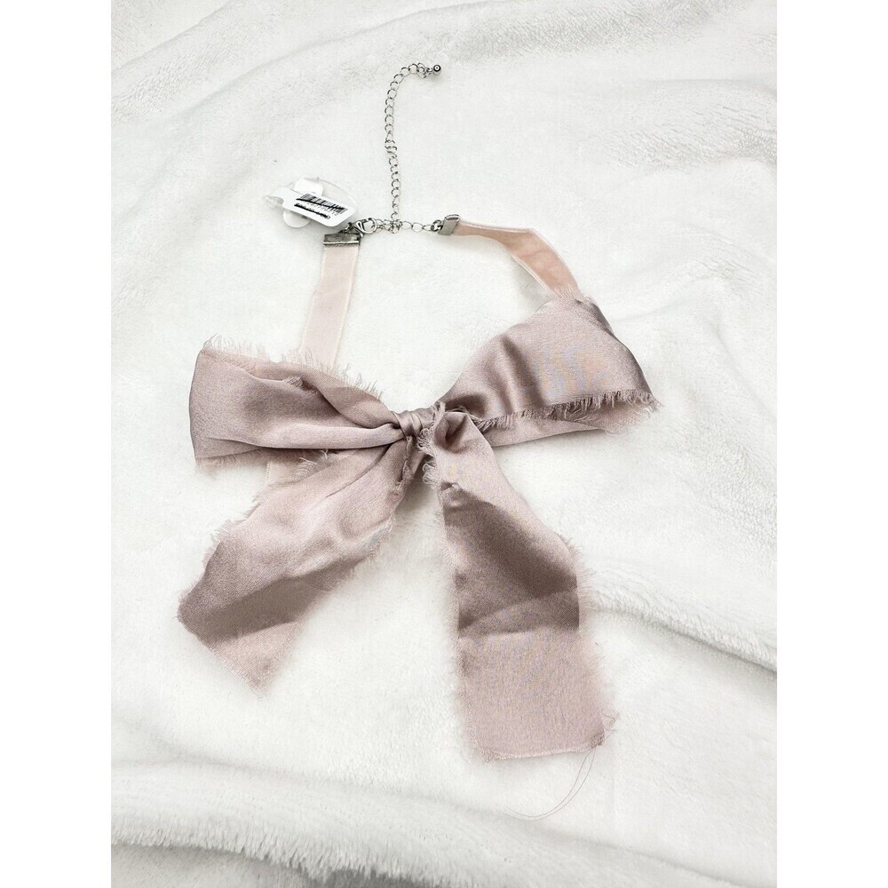 NEW Free People High Standard Bow Choker in Pink Coquette Dainty Romantic